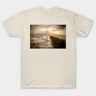 Artistic Stormy weather at Tynemouth Pier T-Shirt